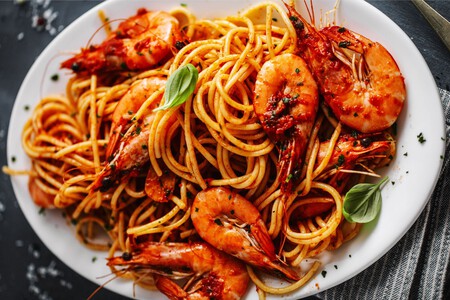 Pasta con camarones